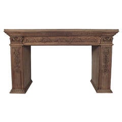 Early 1900s Carved Wood Mantle