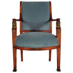 French Late 19th Century Office Armchair in Empire-Style