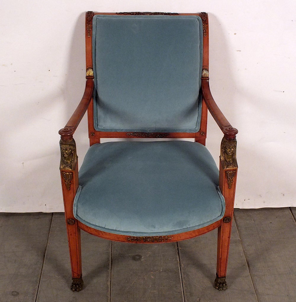 French Late 19th Century Office Armchair in Empire-Style