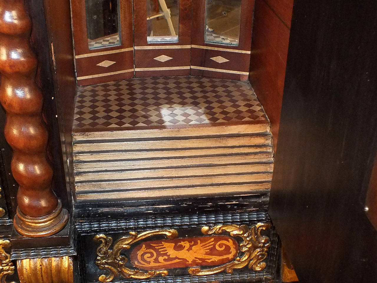 19th Century Dutch Ebonized Apothecary Cabinet with Stand In Excellent Condition In Los Angeles, CA