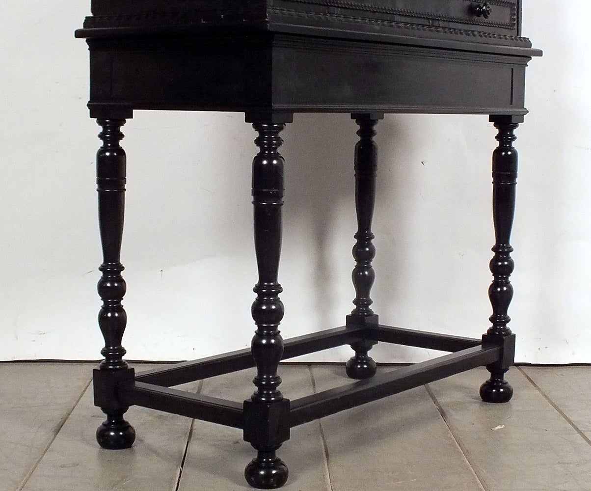 19th Century Dutch Ebonized Apothecary Cabinet with Stand 3