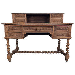 19th Century Oak French Renaissance Desk