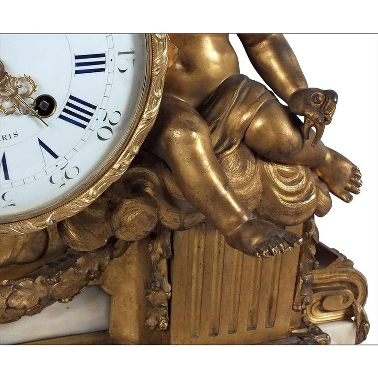 19th Century French Bronze Mantle Clock  2