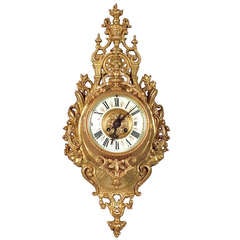 Antique Louis XVI Style Gold Plated Wall Clock