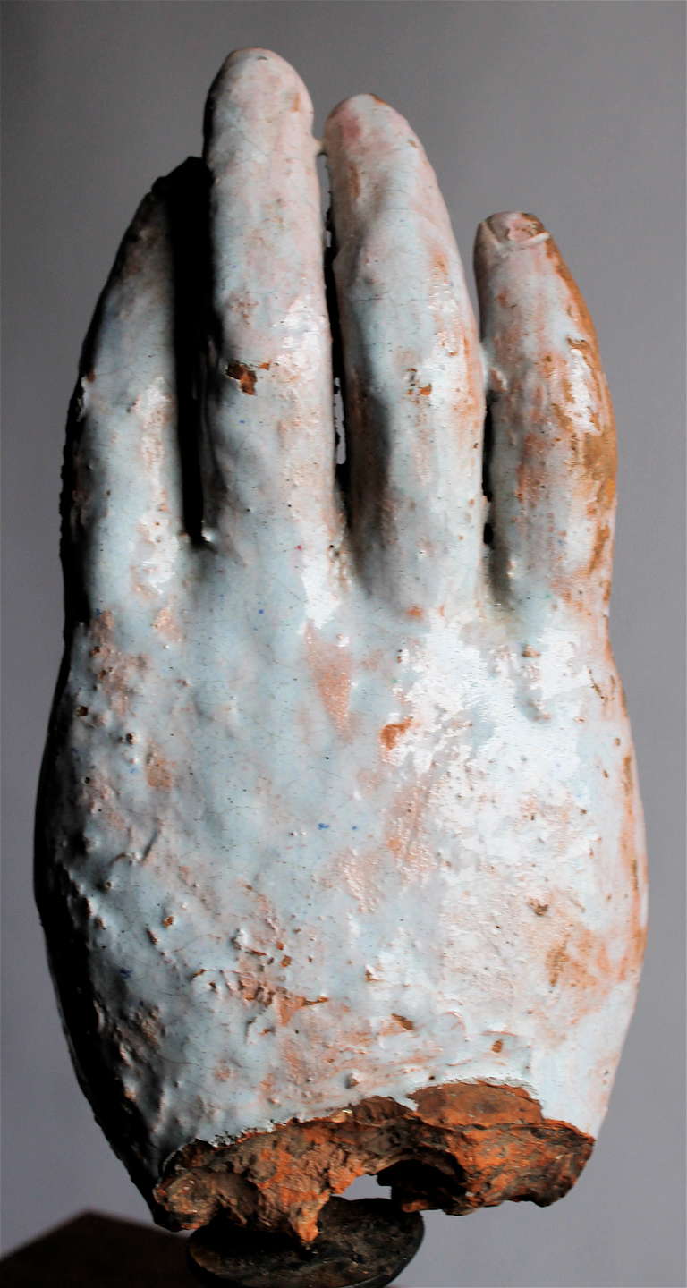 Glazed Vally Wieselthier Ceramic Hand Fragment from the Wiener Werkstatte showroom NYC