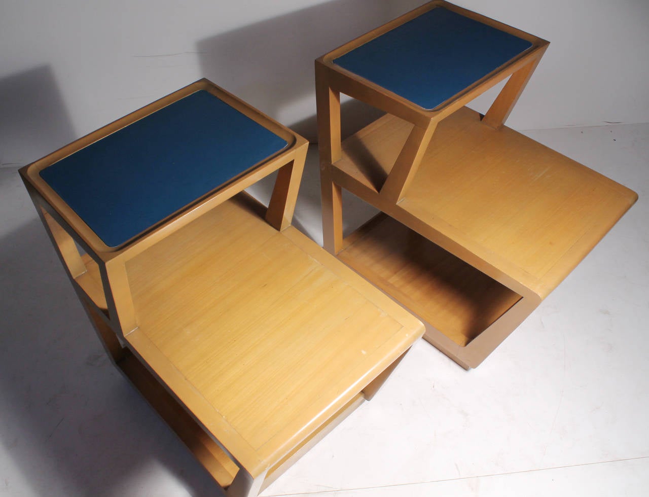 Edward Wormley Pair of Step End Tables for Drexel - Dunbar In Good Condition In Chicago, IL