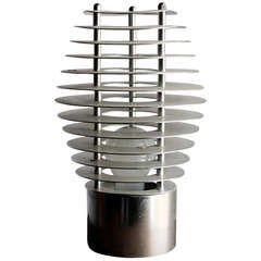 Henri Mathieu (attributed) French Modernist Aluminum Table Lamp
