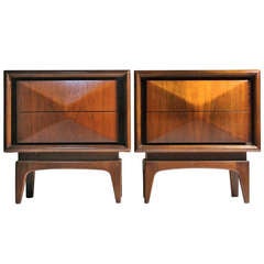 Vintage United Nightstands End Tables in the Manner of Adrian Pearsall