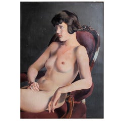 Goerg Kirsta 1927 Nude Art Deco Portrait, manner of Tamara de Lempicka