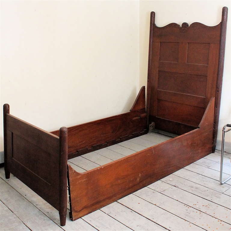 American Renaissance Carved Mahogany Acanthus & Putti Antique Bed 2