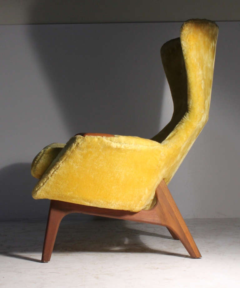 A vintage wingback lounge chair designed by Adrian Pearsall (model 2231-C).