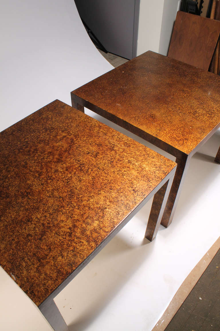 Beautiful pair of Vintage Henredon Parsons tables in the manner of Milo Baughman and Edward Wormley for Dunbar.