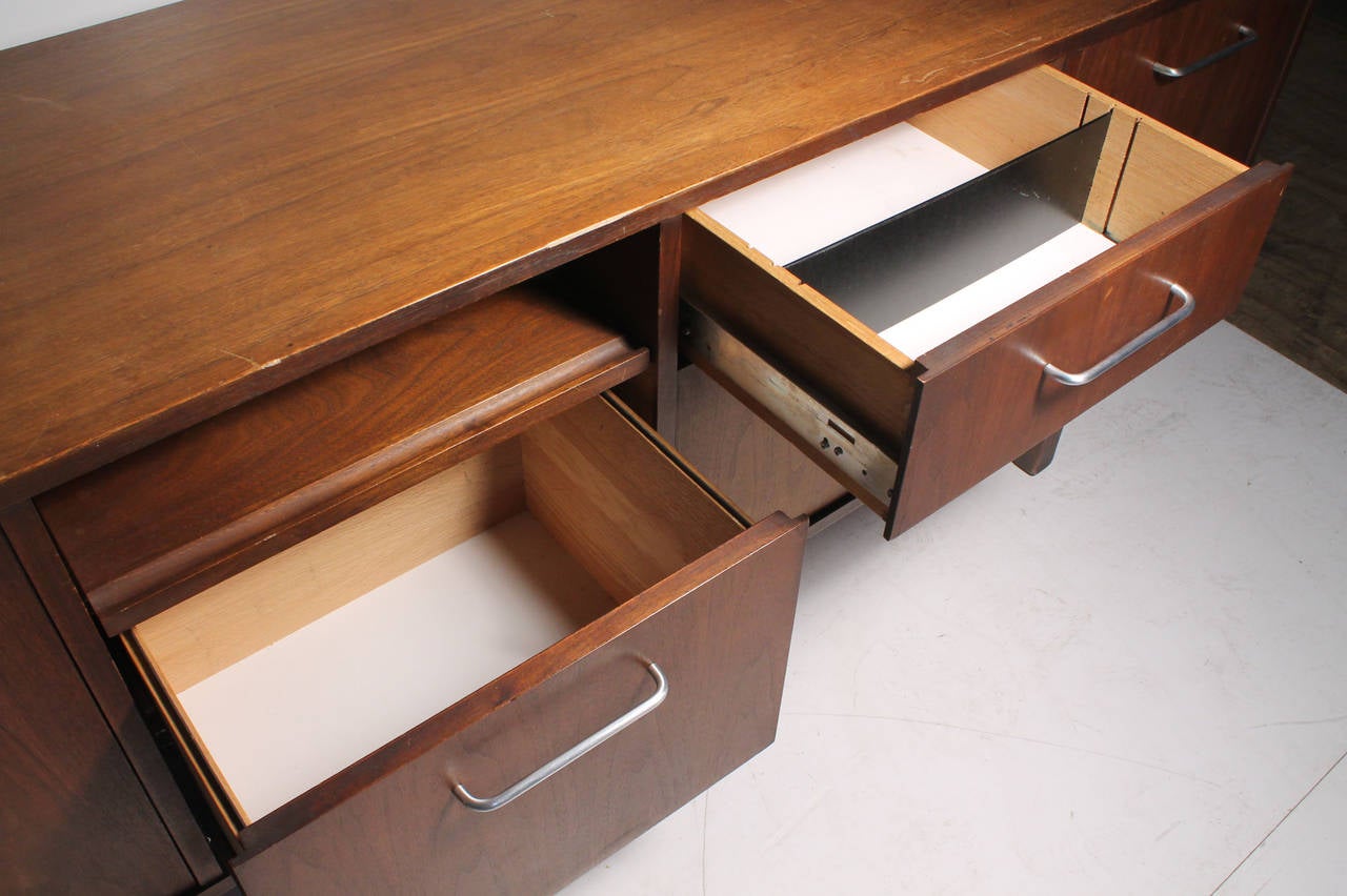 20th Century Jens Risom Sideboard Office Credenza Cabinet Danish Modern Milo Baughman style