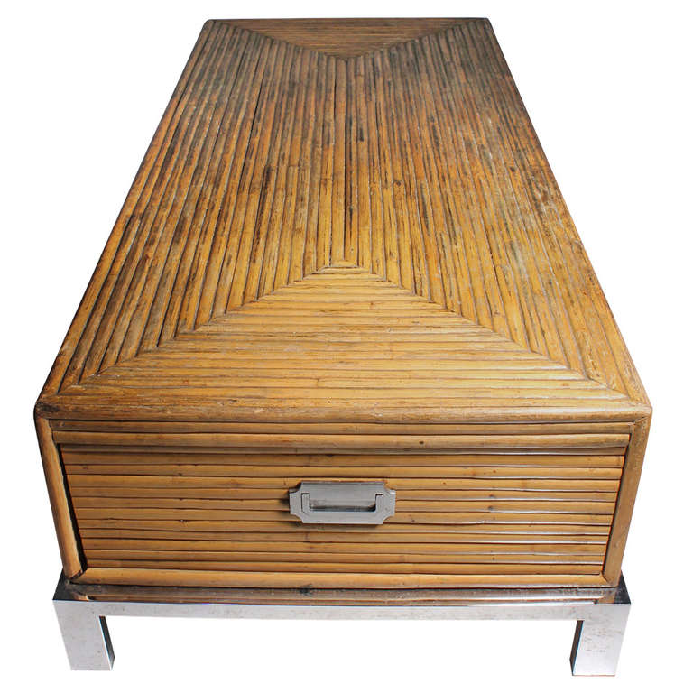 Milo Baughman Coffee And Tail Tables 69 For At 1stdibs Rare Milo Baughman Bamboo And Chrome Coffee Table
