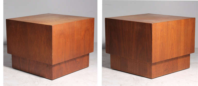20th Century Adrian Pearsall Pair Of End Tables Or Night Stands / milo baughman dunbar style