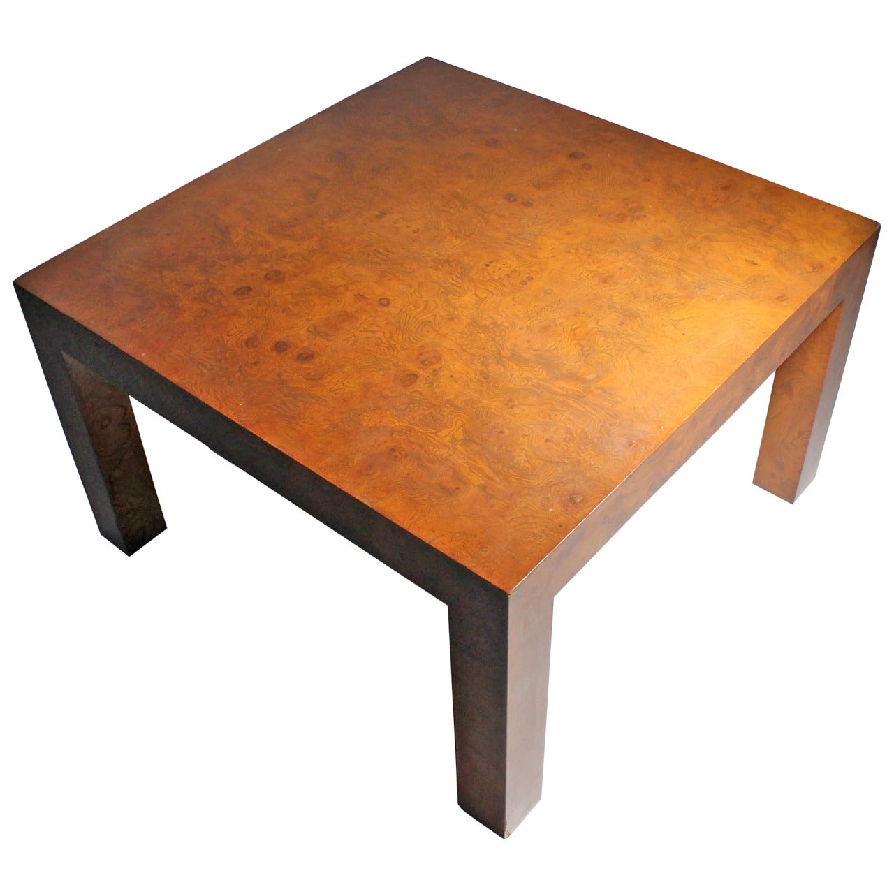 Milo Baughman Burl Olivewood Parsons Coffee Table