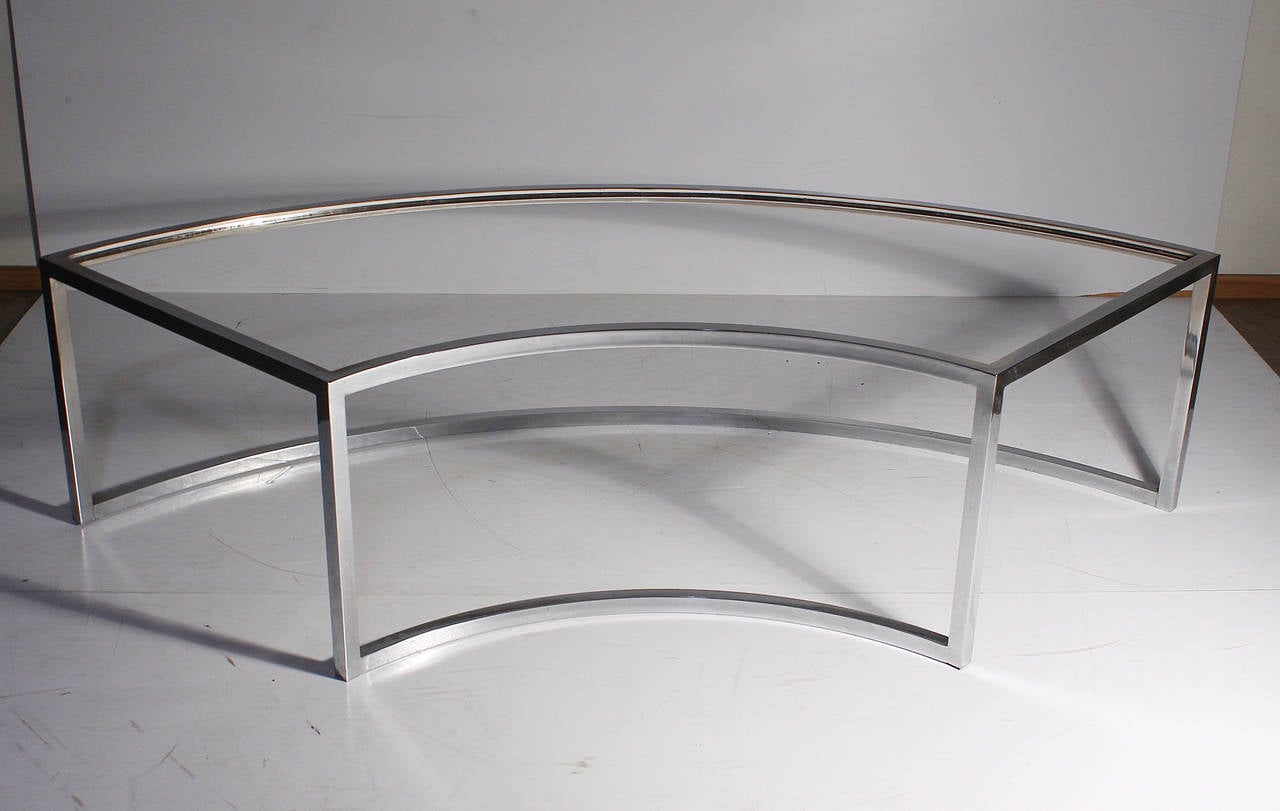 Vintage Chrome Curved Coffee Table Attributed To Milo Baughman For Vintage Chrome Curve Coffee Table Attributed To Milo Baughman Comes With A Curved Piece Of