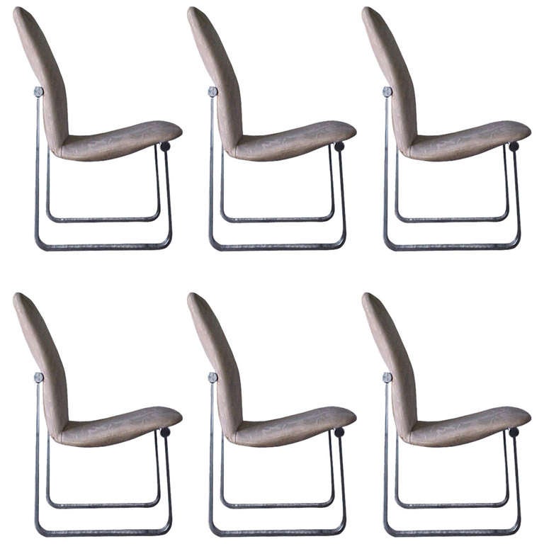 Milo Baughman Chrome Dining Chairs at 1stdibs