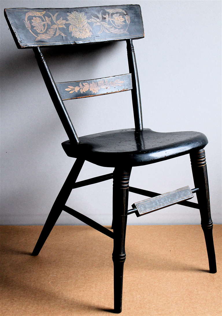 Pair of 1820's Baltimore Painted and Decorated Side Chairs