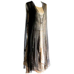 Antique Mariano Fortuny Gauze Sleeveless Coat Vest