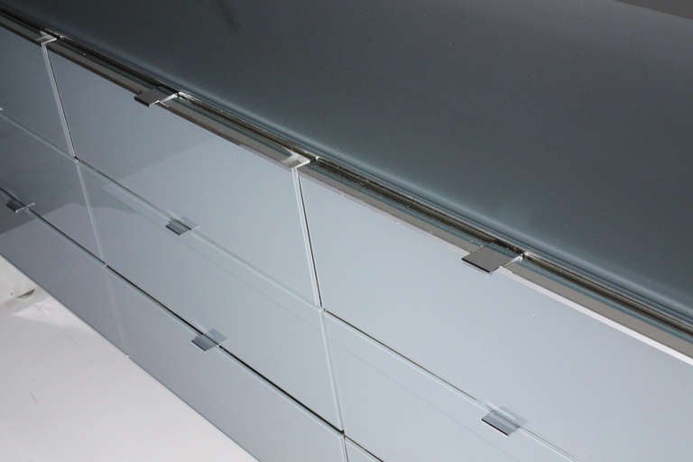 American Ello Chrome Dresser Sideboard Cabinet - milo baughman / paul evans style