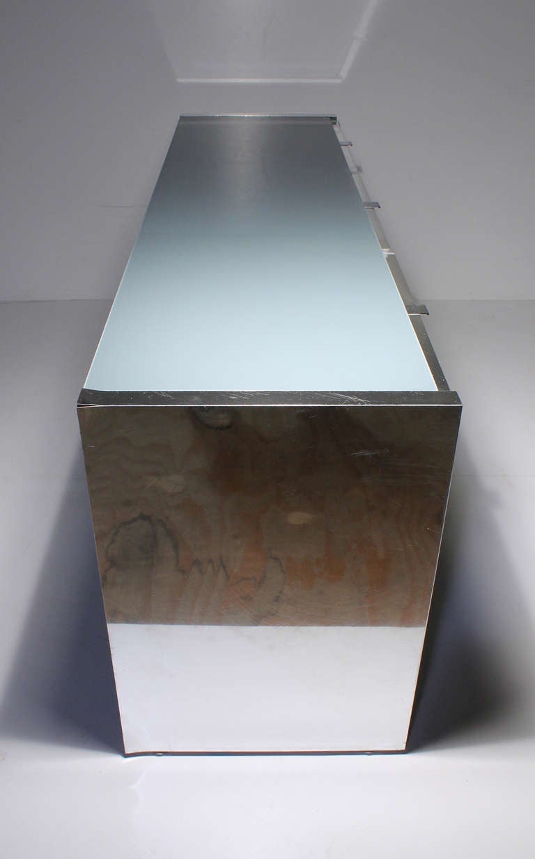 20th Century Ello Chrome Dresser Sideboard Cabinet - milo baughman / paul evans style