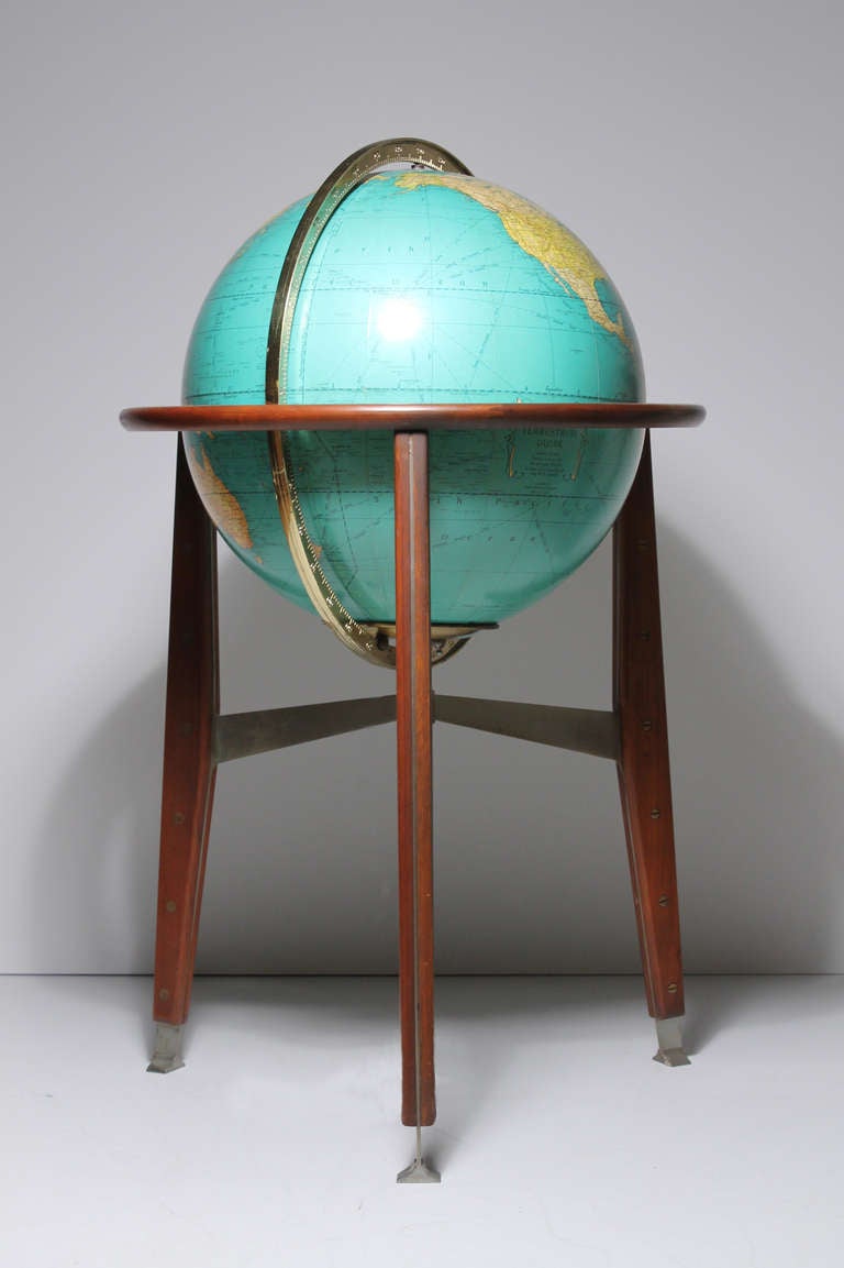 Globe Lamp attributed to Edward Wormley for Dunbar. Globe illuminates.

Illustrated in in Dunbar Catalog. Included catalog photos in listing at end. 
 