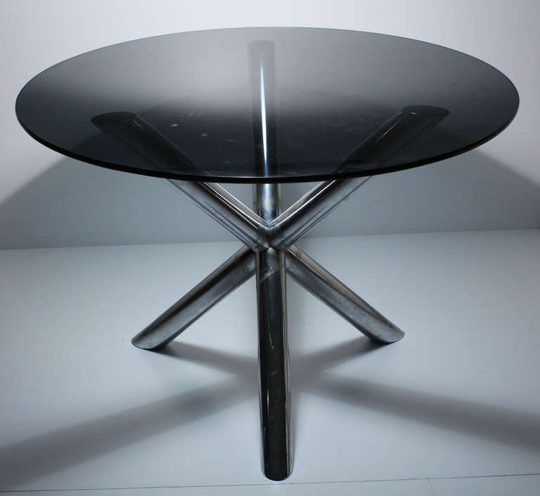 Mid-Century Modern Chrome Jack Dinette Table Attributed to Milo Baughman