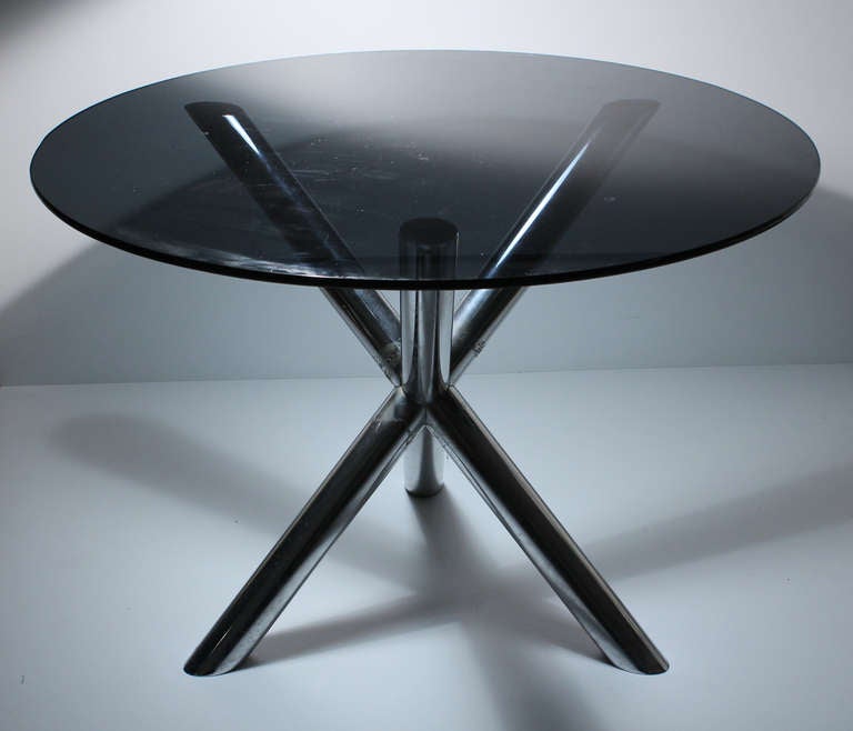 Chrome Jack Dinette Table Attributed to Milo Baughman In Good Condition In Chicago, IL