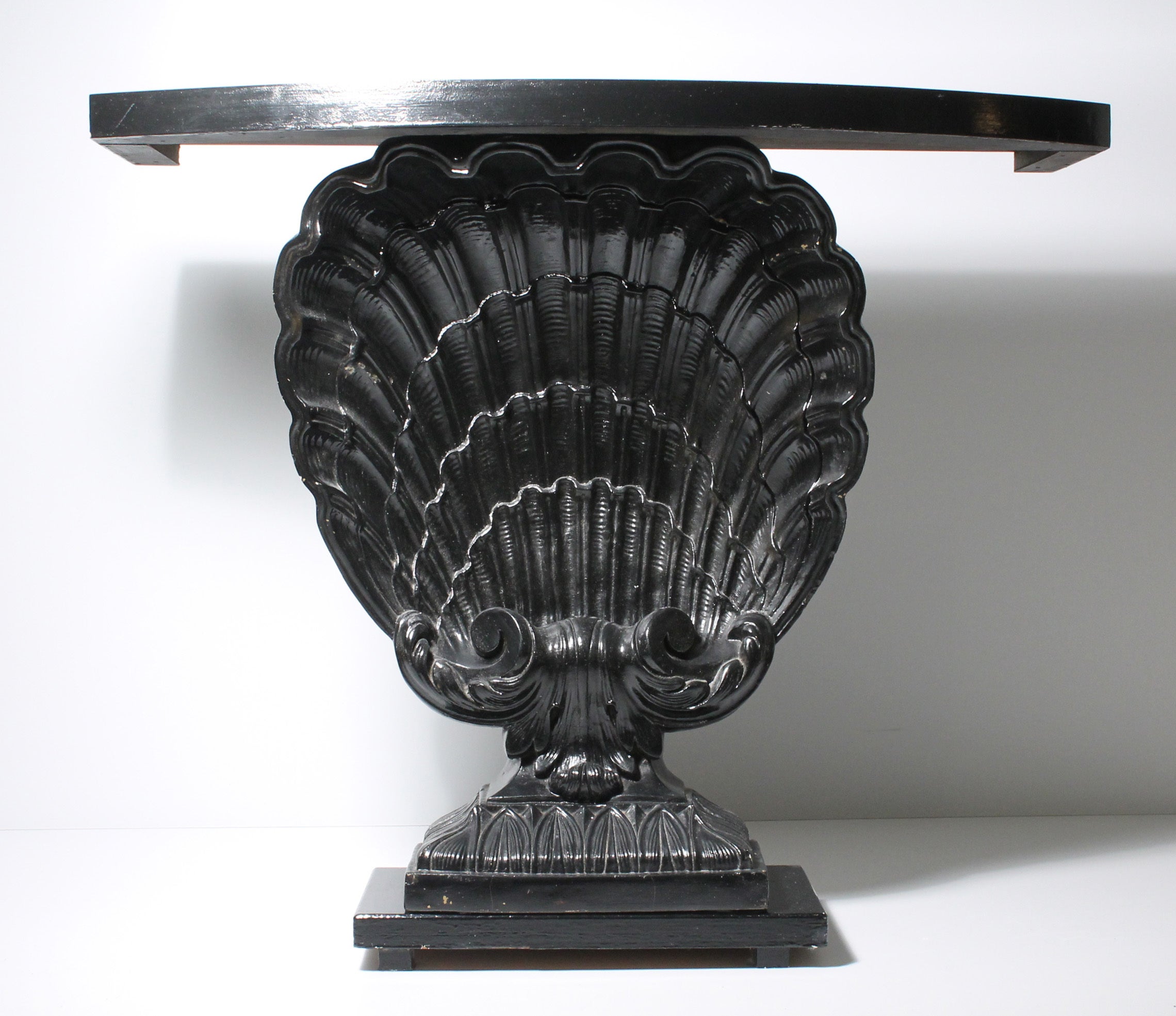 Grosfeld House Hollywood Black Shell Console Table (manner of Serge Roche)
