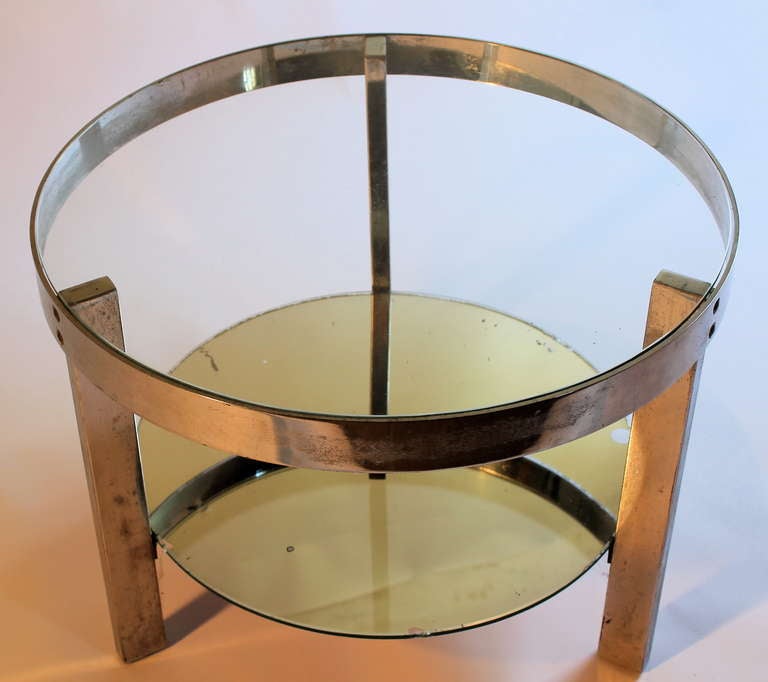 Circa 1928 Donald Deskey Treitel Gratz Moderne Steel and Glass Coffee Table In Good Condition In Chicago, IL