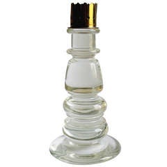 Large French 1940s Glass Candlestick 6
