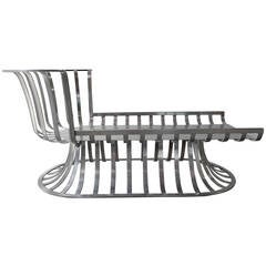 Russell Woodard Deco Style Aluminum Outdoor Patio Chaise Lounge 5