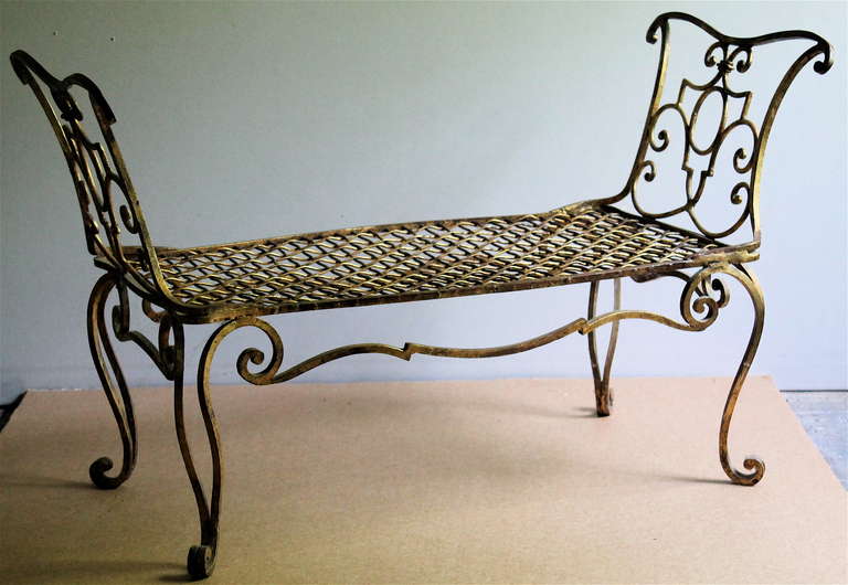 French Jean-Charles Moreux Wrought Iron Settee