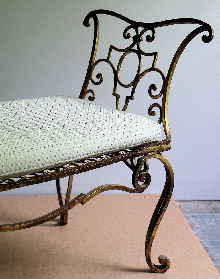 Mid-20th Century Jean-Charles Moreux Wrought Iron Settee
