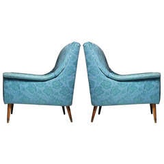 Vintage Pair of Danish Modern Lounge Chairs in style of Milo Baughman