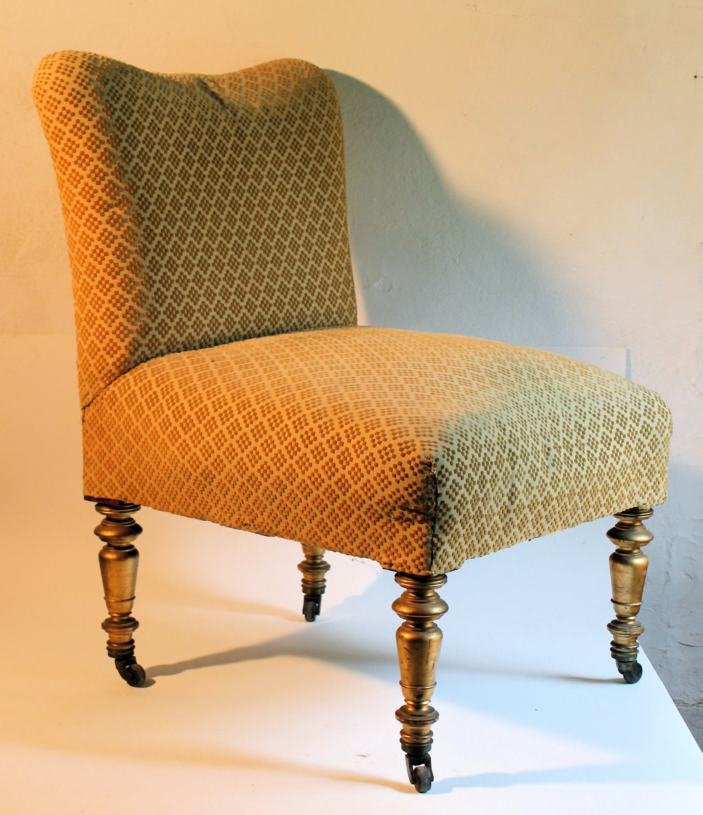 Herter Brothers Upholstered & Gilded Side Chair