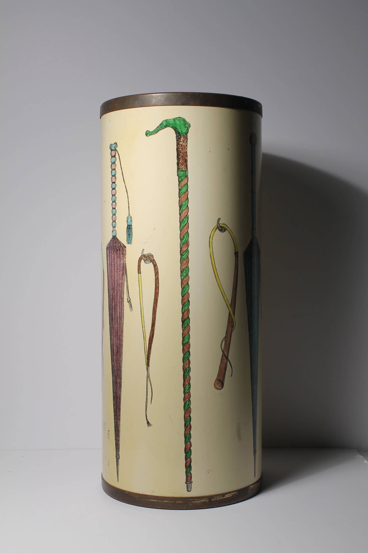 Beautiful Vintage Umbrella Stand by Bucciarelli Milano Italy / Piero Fornasetti In Good Condition In Chicago, IL