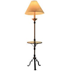 Gilbert Poillerat (attributed) Floor Lamp Gilded Wrought Iron, 40's French 9
