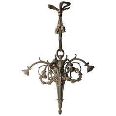 French Bronze Chandelier Lamp Fixture