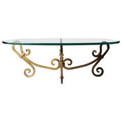 Hollywood Regency Vintage Gilded /Gilt Iron Coffee Table