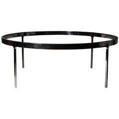 Nicos Zographos Low Circular Chrome Finish Coffee Table