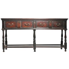 Antique English Or Welsh 19th Century Rustic Console Table Sideboard - Colonial