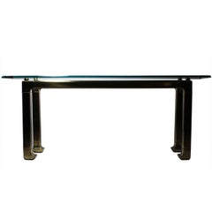Vintage Mastercraft Glass Console Table in the asian oriental taste