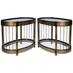 Pair of Hollywood Regency Mastercraft End Tables by Bernard Rohne 9