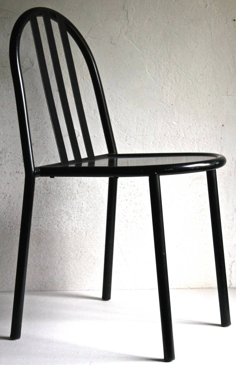 6 chaises latérales empilables Robert Mallet-Stevens Black 222 signées Ecart