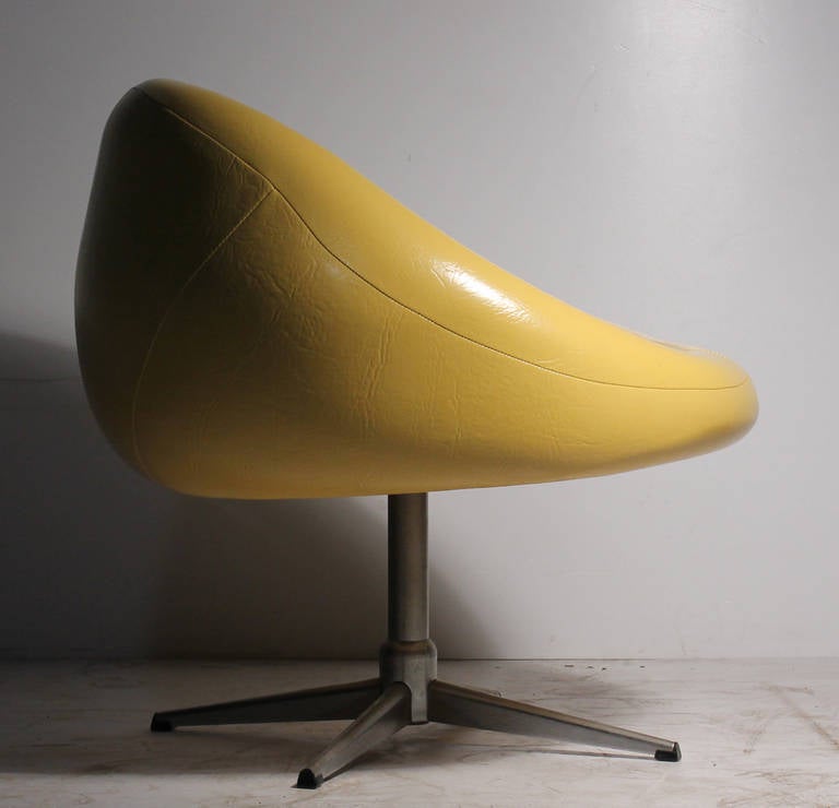 Mid-Century Modern Pair of Overman Yellow 1970's POD Chairs