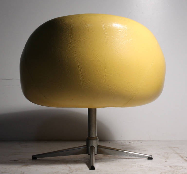 Swedish Pair of Overman Yellow 1970's POD Chairs