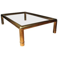 Architectural Mastercraft Tubular Brass Coffee table Karl Springer style