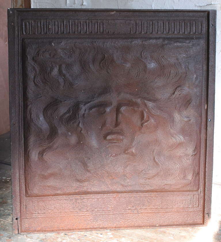 Aesthetic Movement Elihu Vedder (1836-1923) American Renaissance Cast-Iron Fireback c.1882